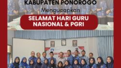 Seluruh Pendidik SMPN 3 Pulung  Kabupaten Ponorogo Mengucapkan Selamat  Dan Sukses Hari Guru Nasional Dan  HUT PGRI   2024 .